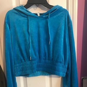 Blue cropped hoodie